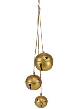 ITEM XC429008 - 21"L GOLD JINGLE BELL CLUSTER ORNAMENT SPRAY