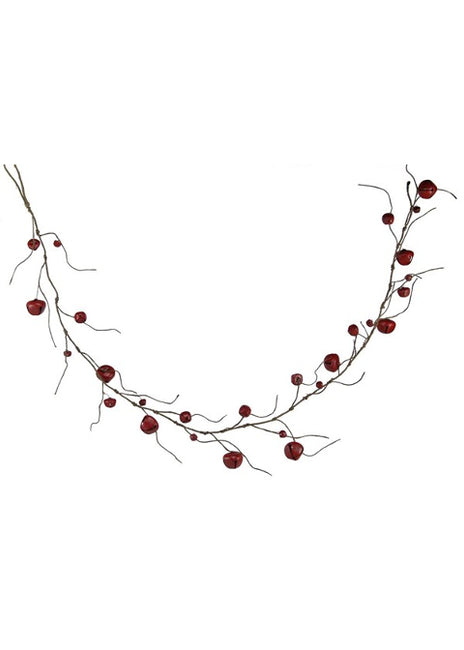 ITEM XC429250 - 60"L RED JINGLE BELL WITH CURLY TWIG GARLAND
