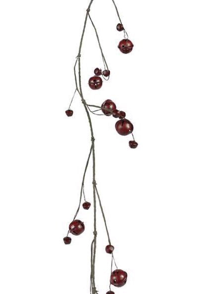 ITEM XG857424 - 60"L ANTIQUE RED MULTI JINGLE BELL GARLAND