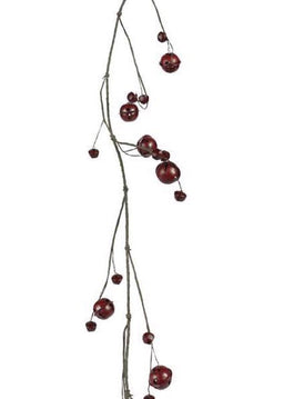 ITEM XG857424 - 60"L ANTIQUE RED MULTI JINGLE BELL GARLAND
