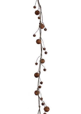 ITEM XG857430 - 60"L RUST MULTI JINGLE BELL GARLAND