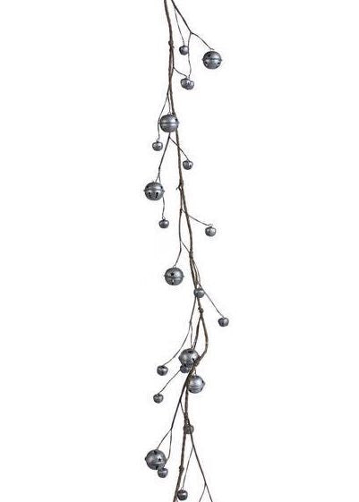 ITEM XG857432 - 60"L ANTIQUE SILVER MULTI JINGLE BELL GARLAND