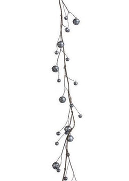 ITEM XG857432 - 60"L ANTIQUE SILVER MULTI JINGLE BELL GARLAND